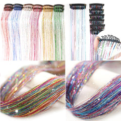 Umylar 24-inch hair tinsel extensions offer length and shimmer you can trim.