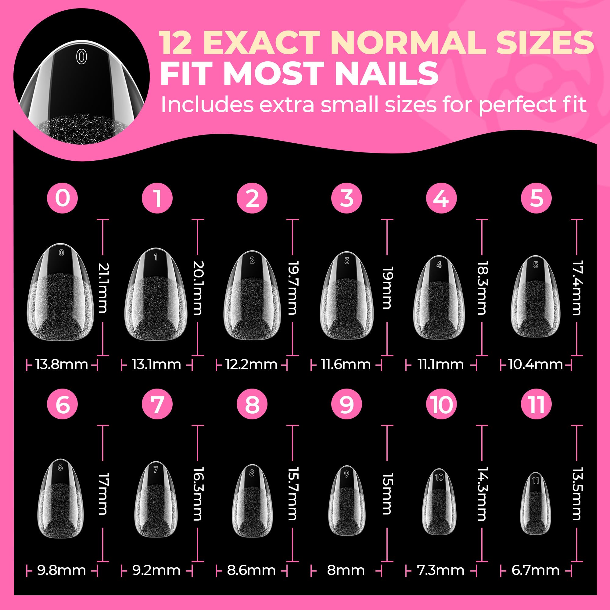 UNA GELLA 12 sizes collection closeup enabling easy size selection.