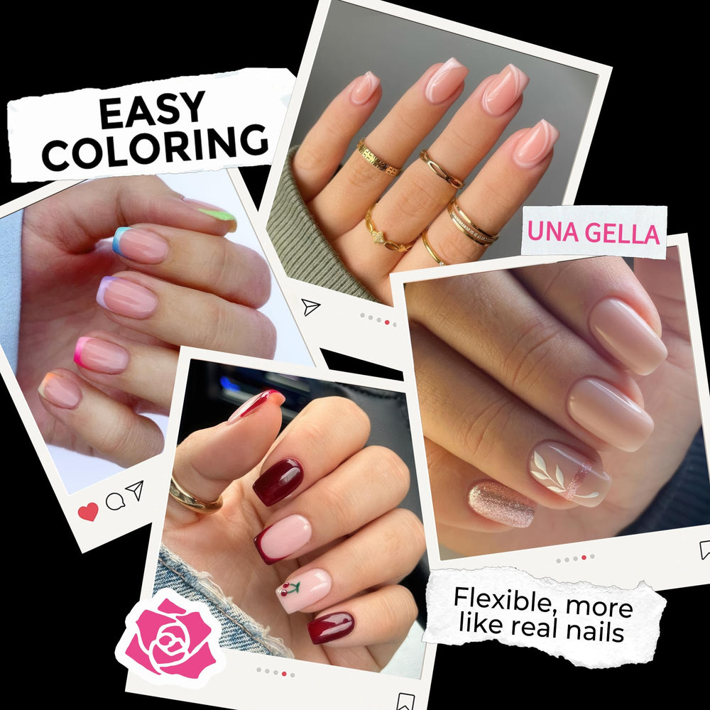 UNA GELLA 12 sizes nail tips top view for precise fit