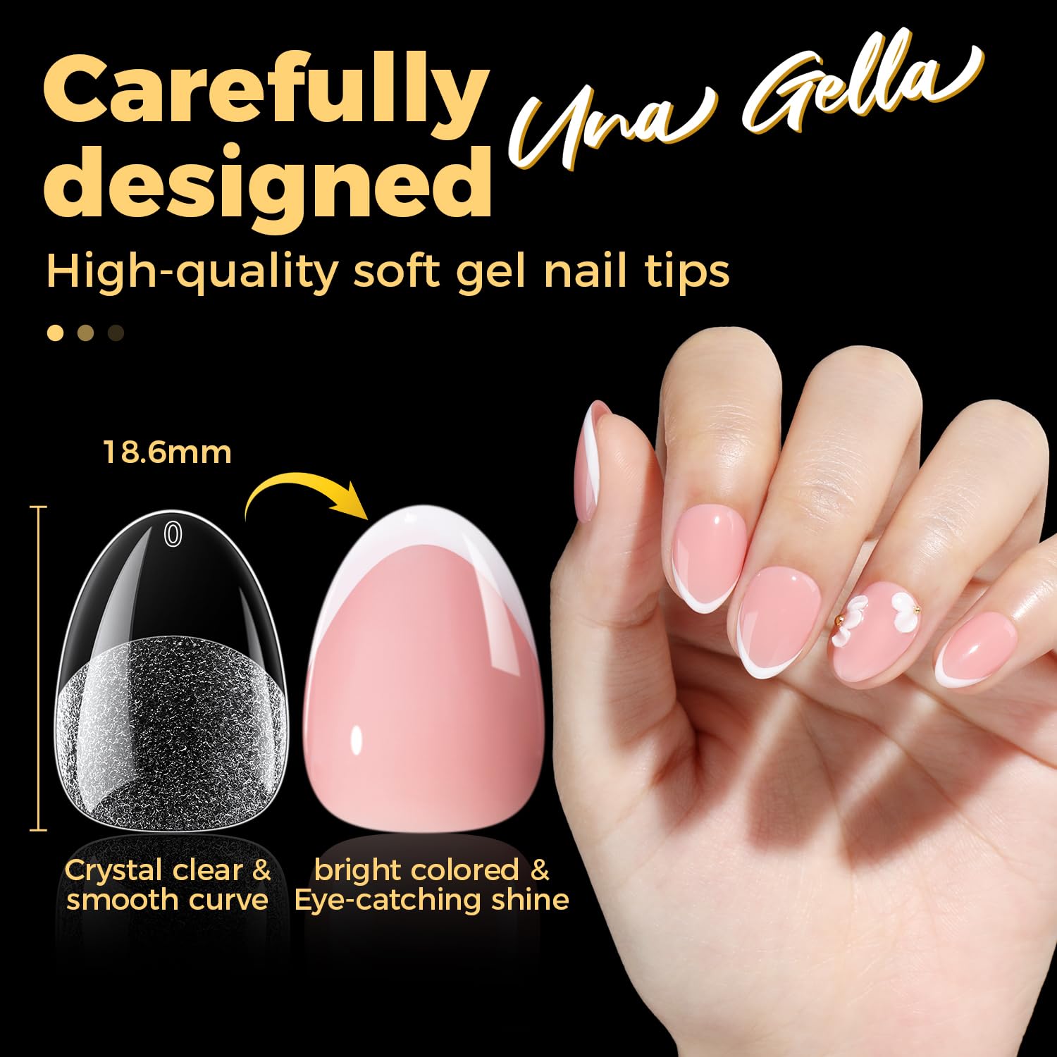 UNA GELLA 12 sizes pre-numbered 0-11 for quick nail tip matching