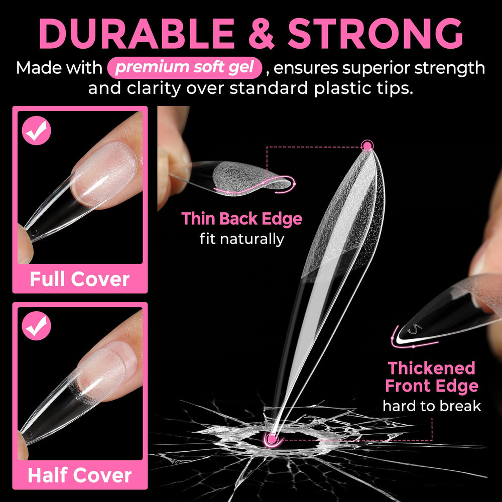 UNA GELLA 12 sizes tip guide with size numbers helps quick, accurate tip matching