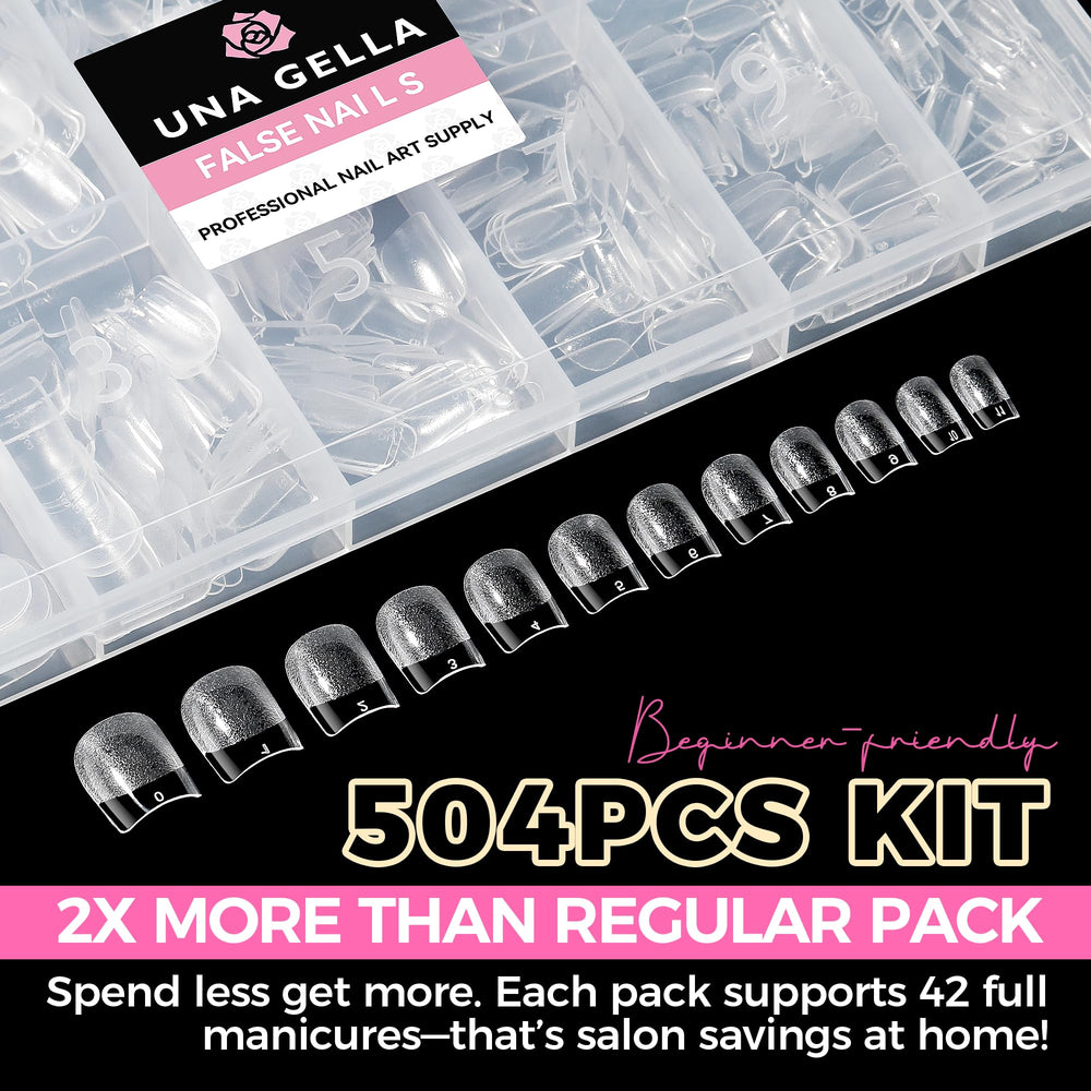 UNA GELLA 12-sizes tip chart reveals easy sizing for most nails.