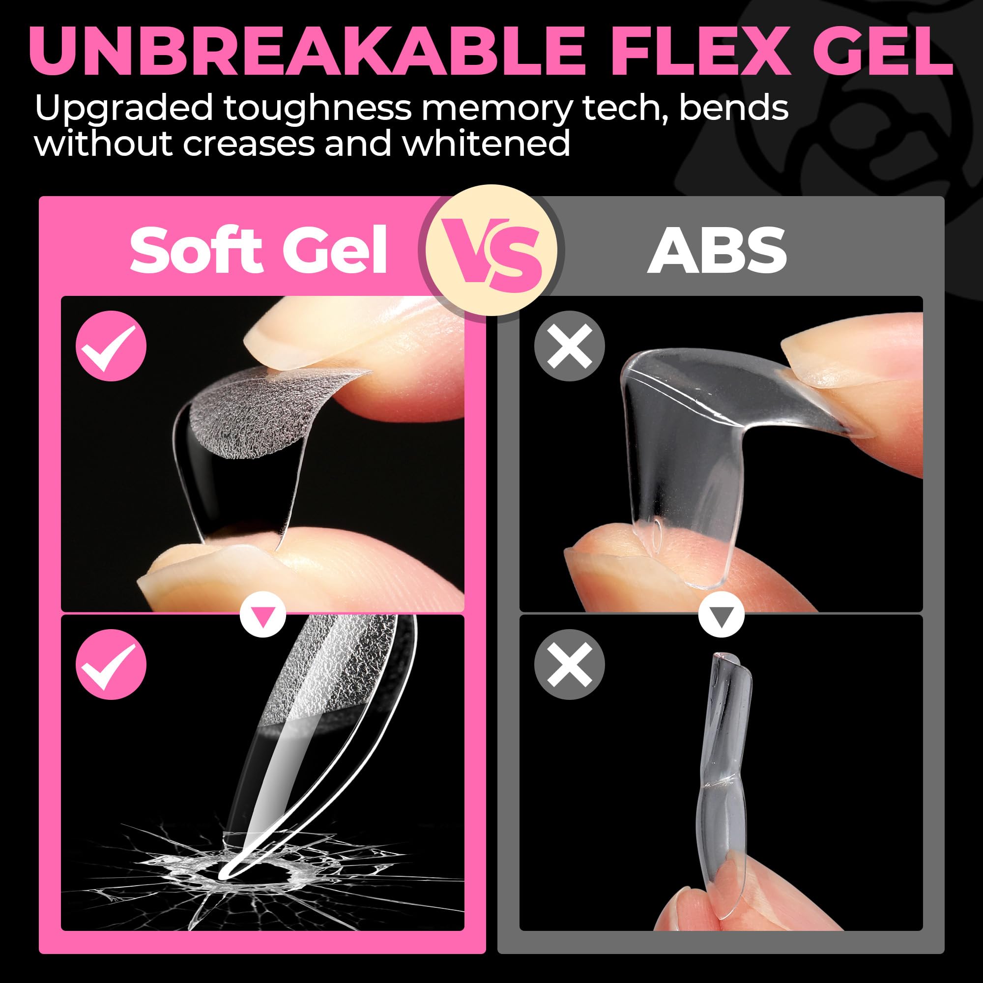 UNA GELLA 504-piece set shown on hand for DIY manicures.