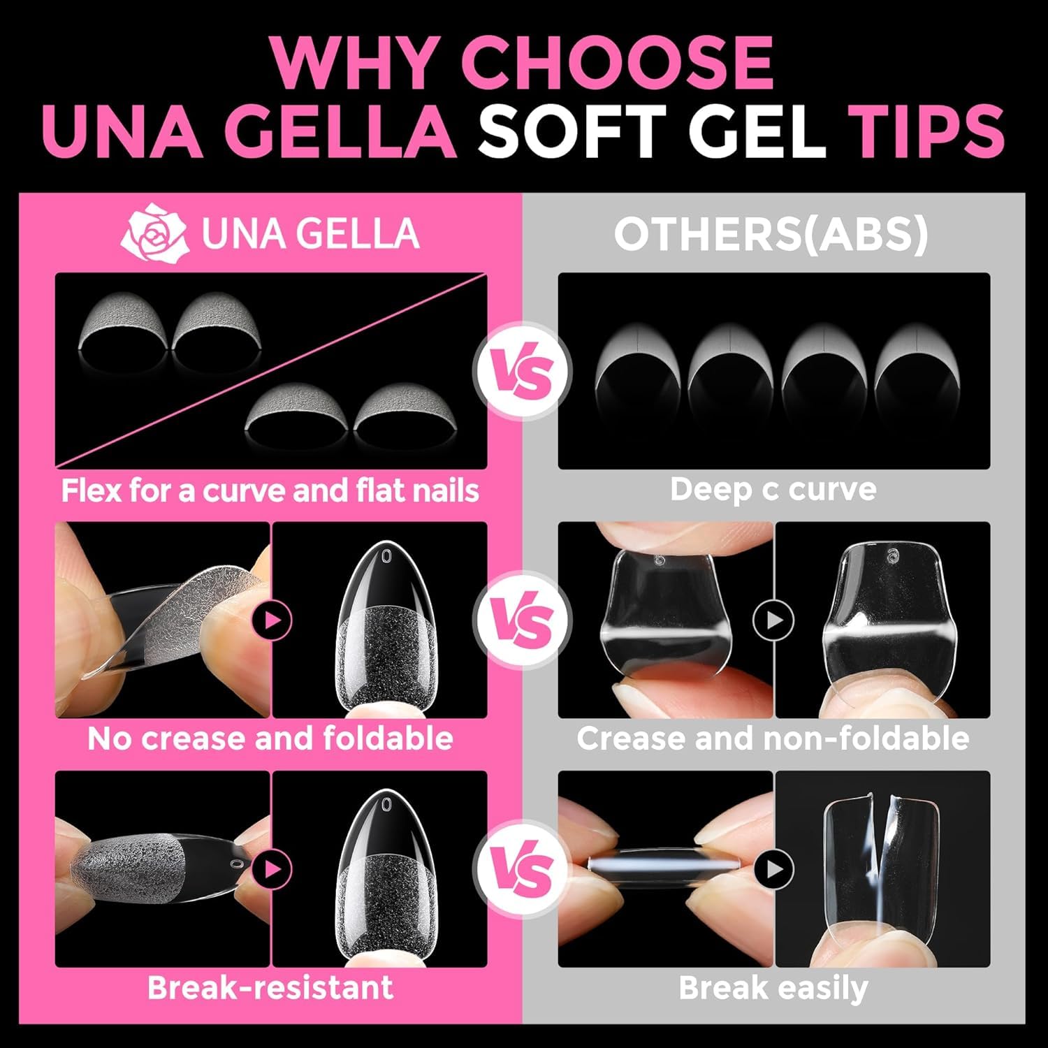 UNA GELLA Almond Nail Tips lasts up to four weeks with proper care.