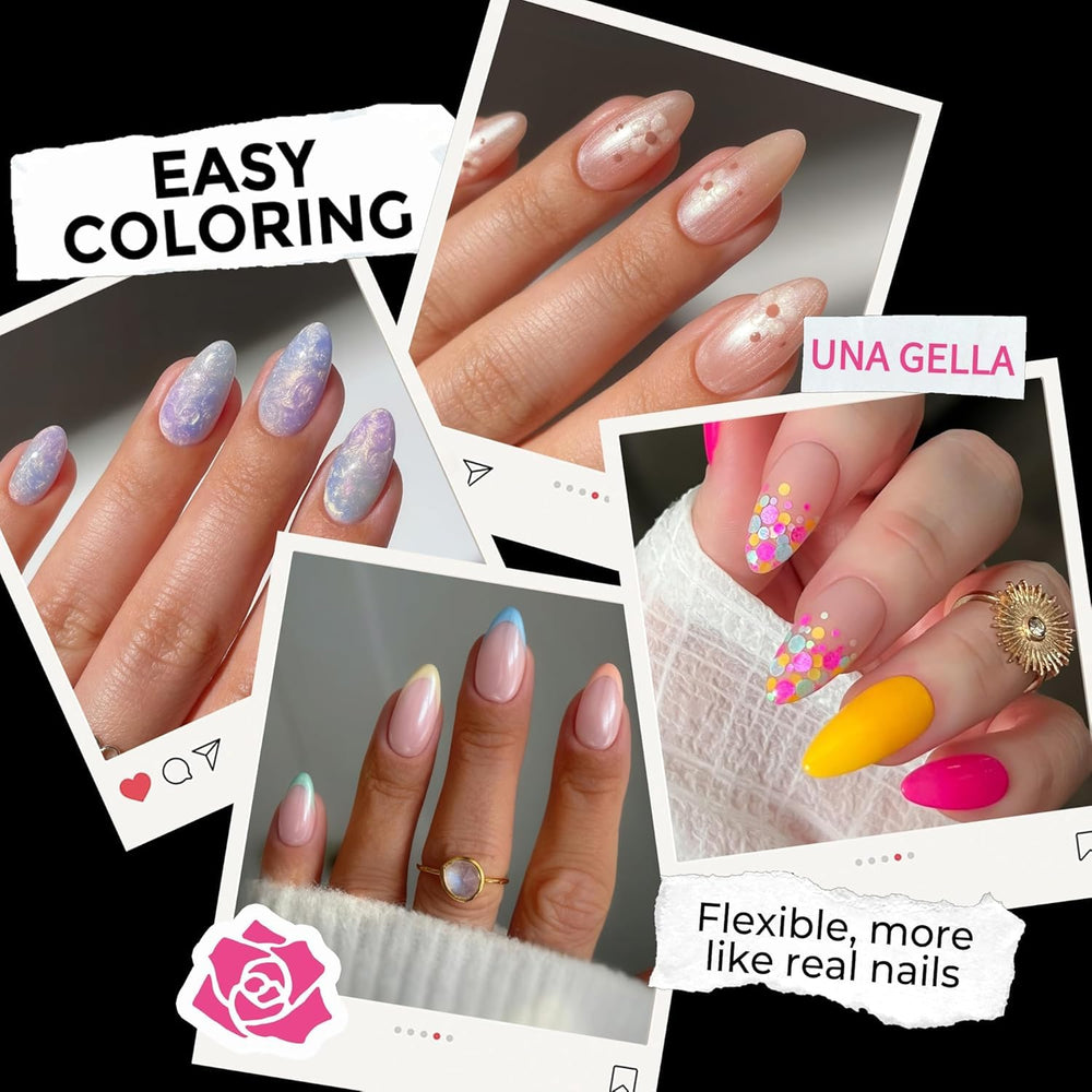 UNA GELLA Almond Nail Tips inner matte texture close-up for stronger adhesion.