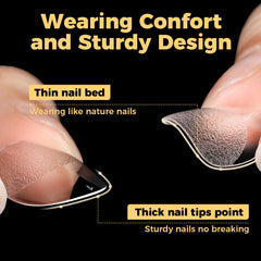 UNA GELLA clear almond nail tips no trace when bent for easy DIY shaping