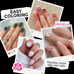 UNA GELLA clear flexible tips closeup – soft gel tips for smooth application