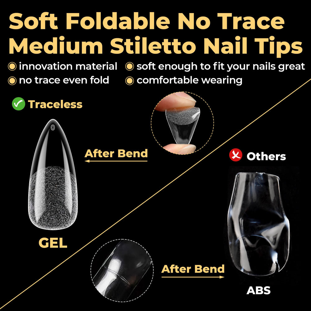 UNA GELLA clear gel nail tips adhesion supports solid wear and tidy finish