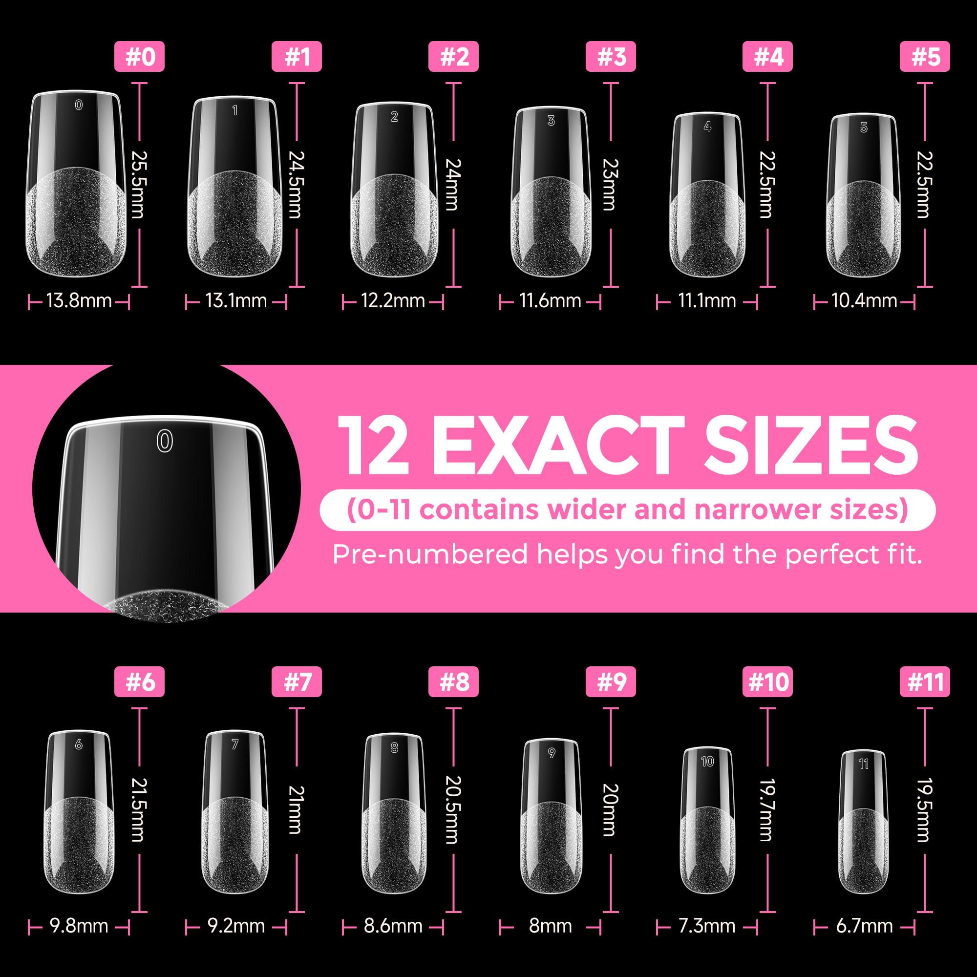UNA GELLA clear tips for a natural salon look on nails.