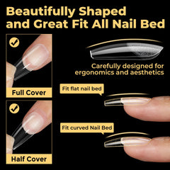 UNA GELLA coffin tips thin back edge for comfortable fit.