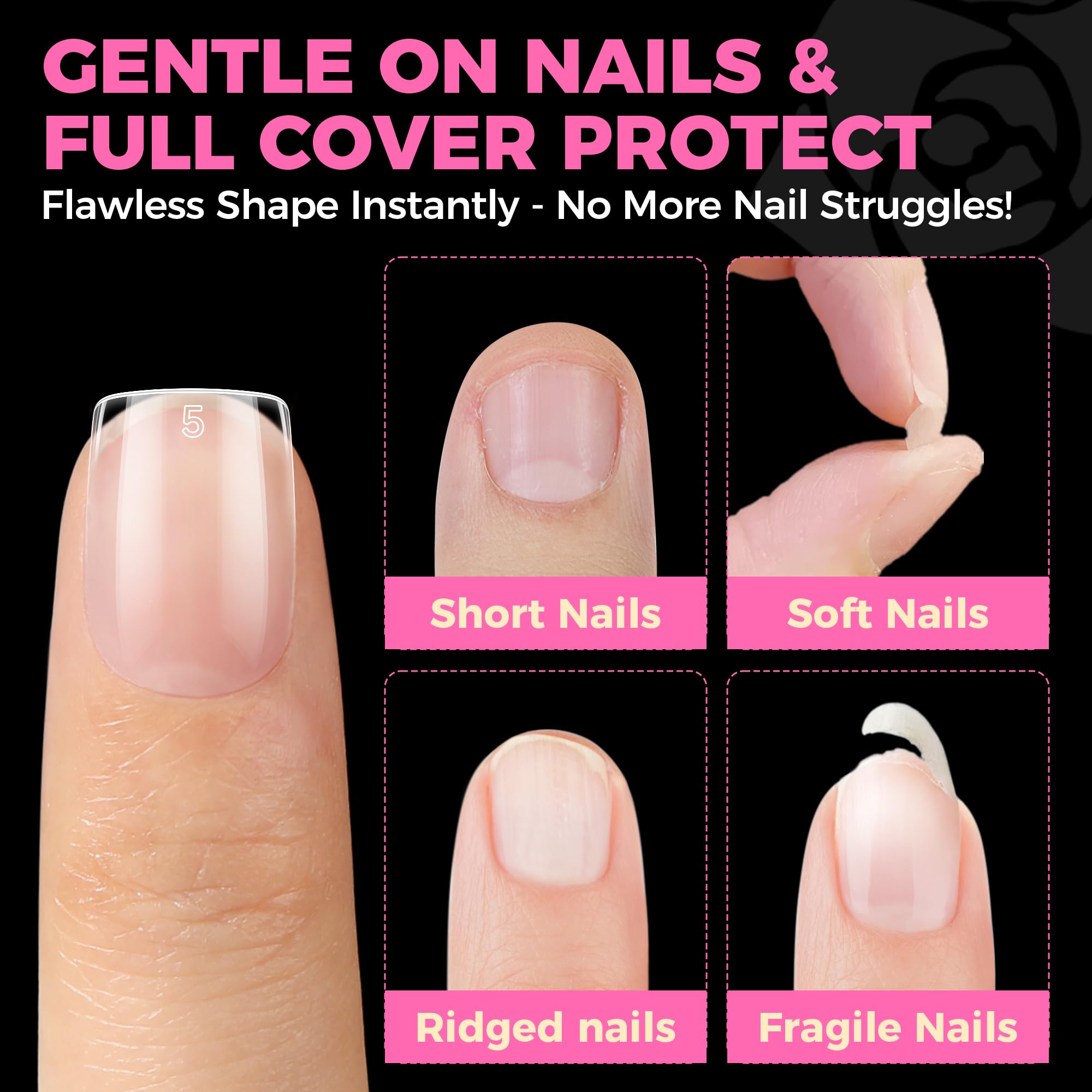 UNA GELLA color-preview nails with tips show color staying bright.