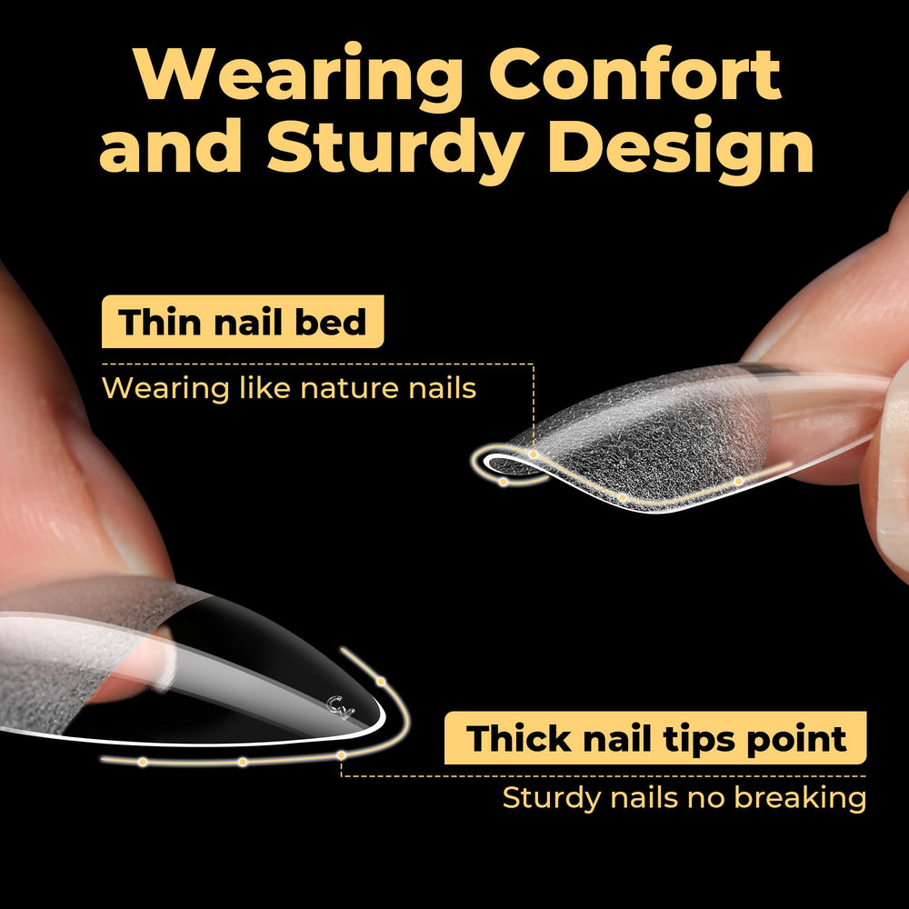 UNA GELLA durable nail tips 28 days shown for longevity under proper care