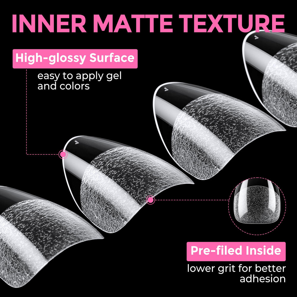 UNA GELLA Easy press-on tips save time compared to salon visits.