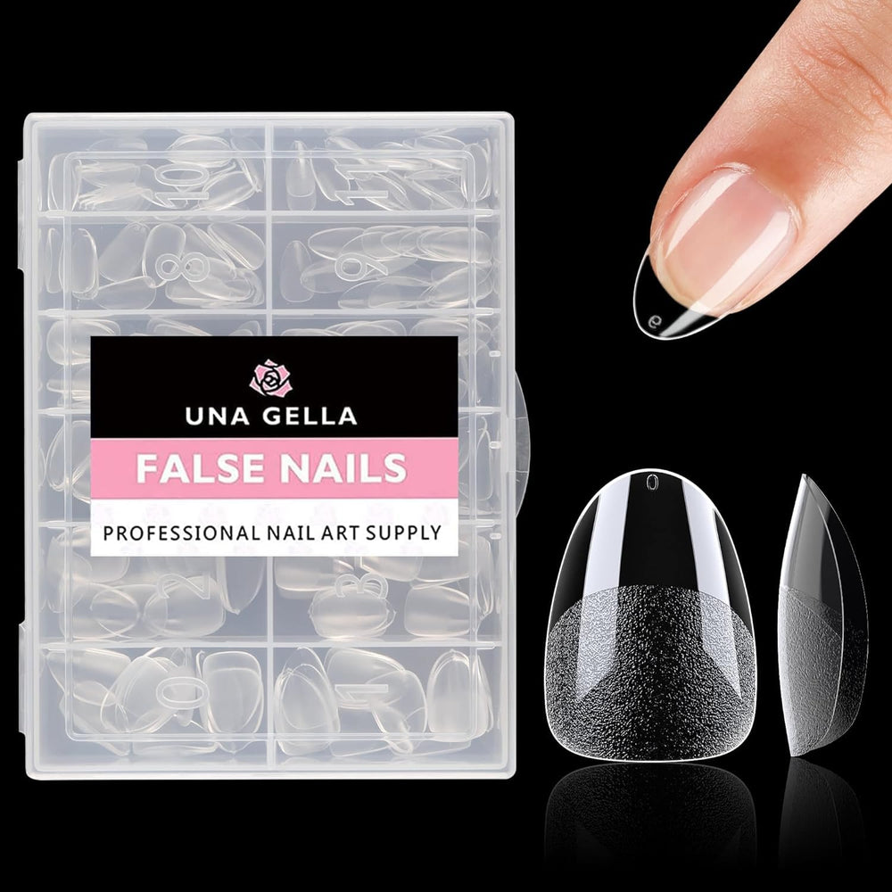 UNA GELLA extra short almond tips ideal for home DIY salon.