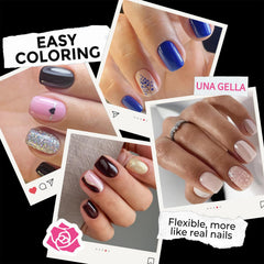 UNA GELLA extra short square tips size numbers visible for quick accurate selection