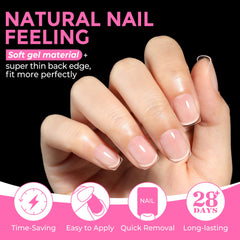 UNA GELLA tips array of 12 sizes laid out for flexible DIY manicure