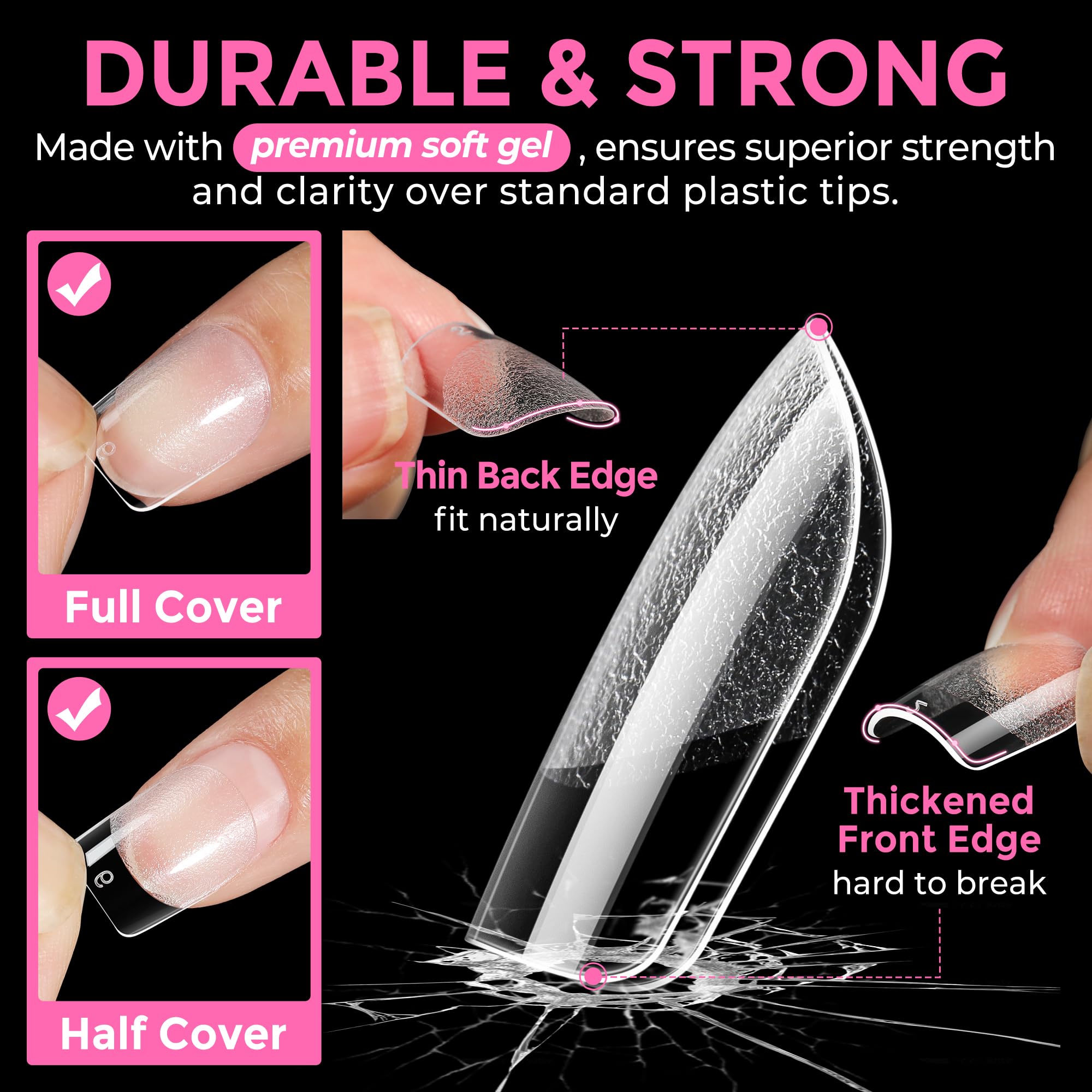 UNA GELLA tips smooth edge close-up illustrating comfortable bed fit