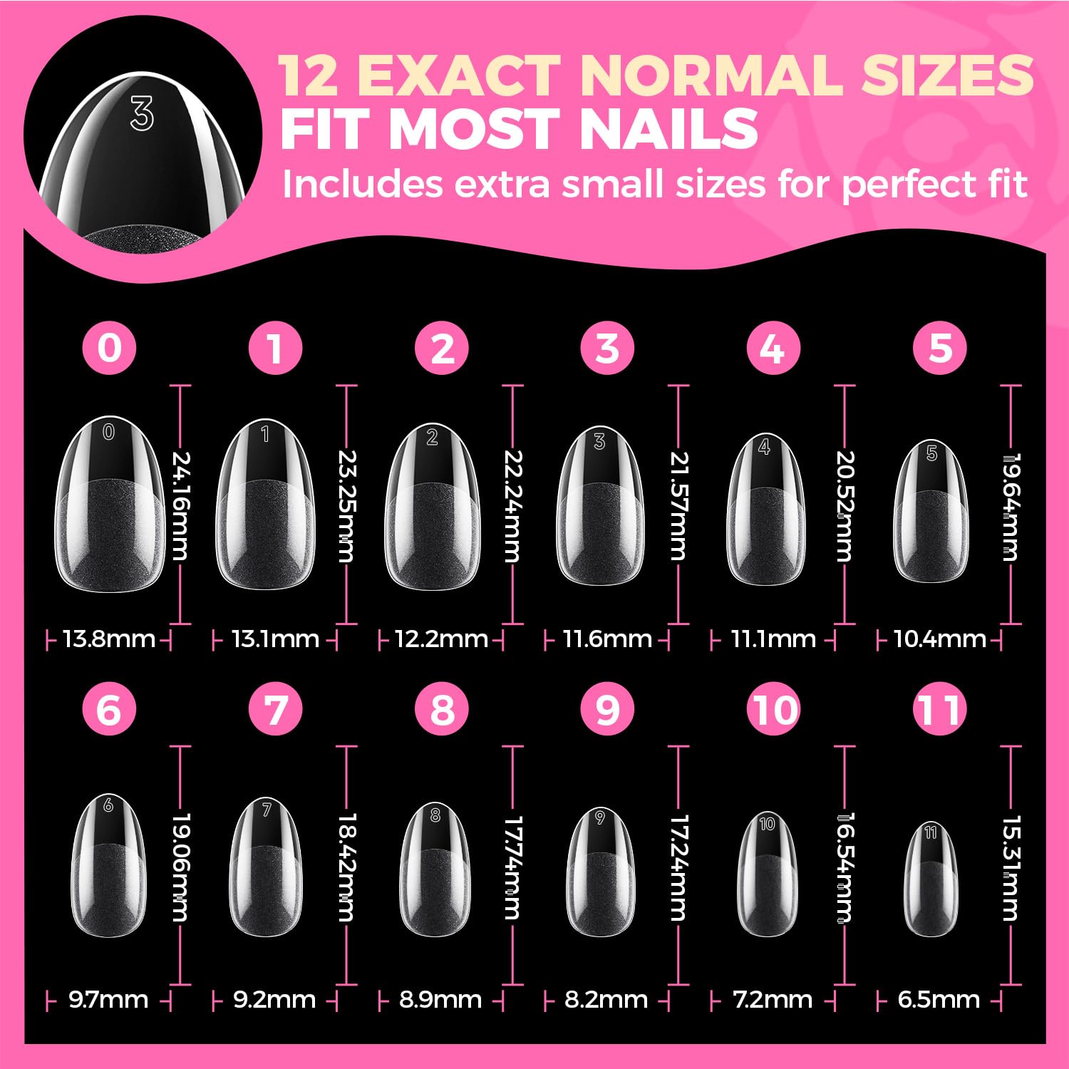 UNA GELLA additional sizes image highlights flexible sizing for varied nails