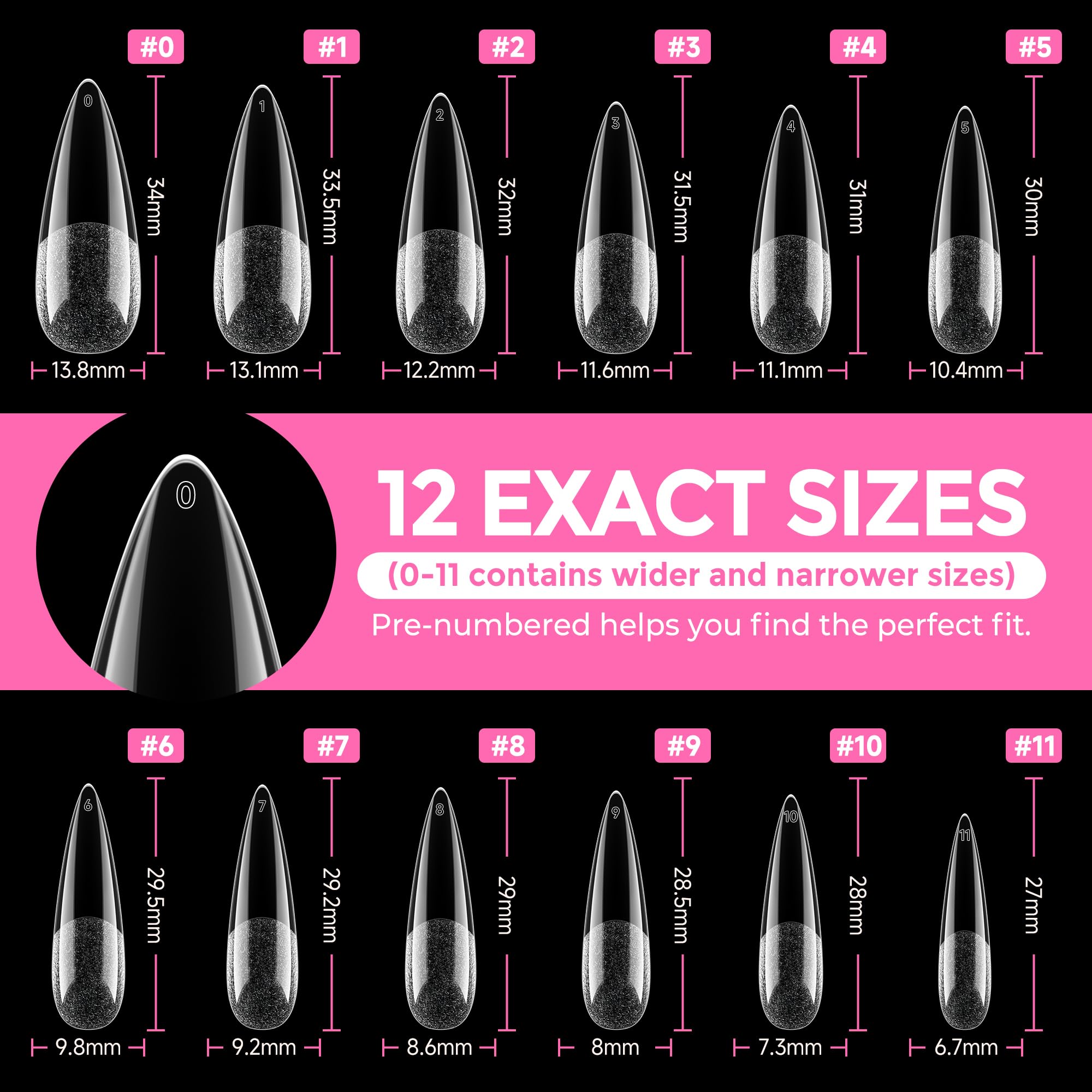 UNA GELLA french-style setup demonstration featuring long stiletto tips for elegant nails