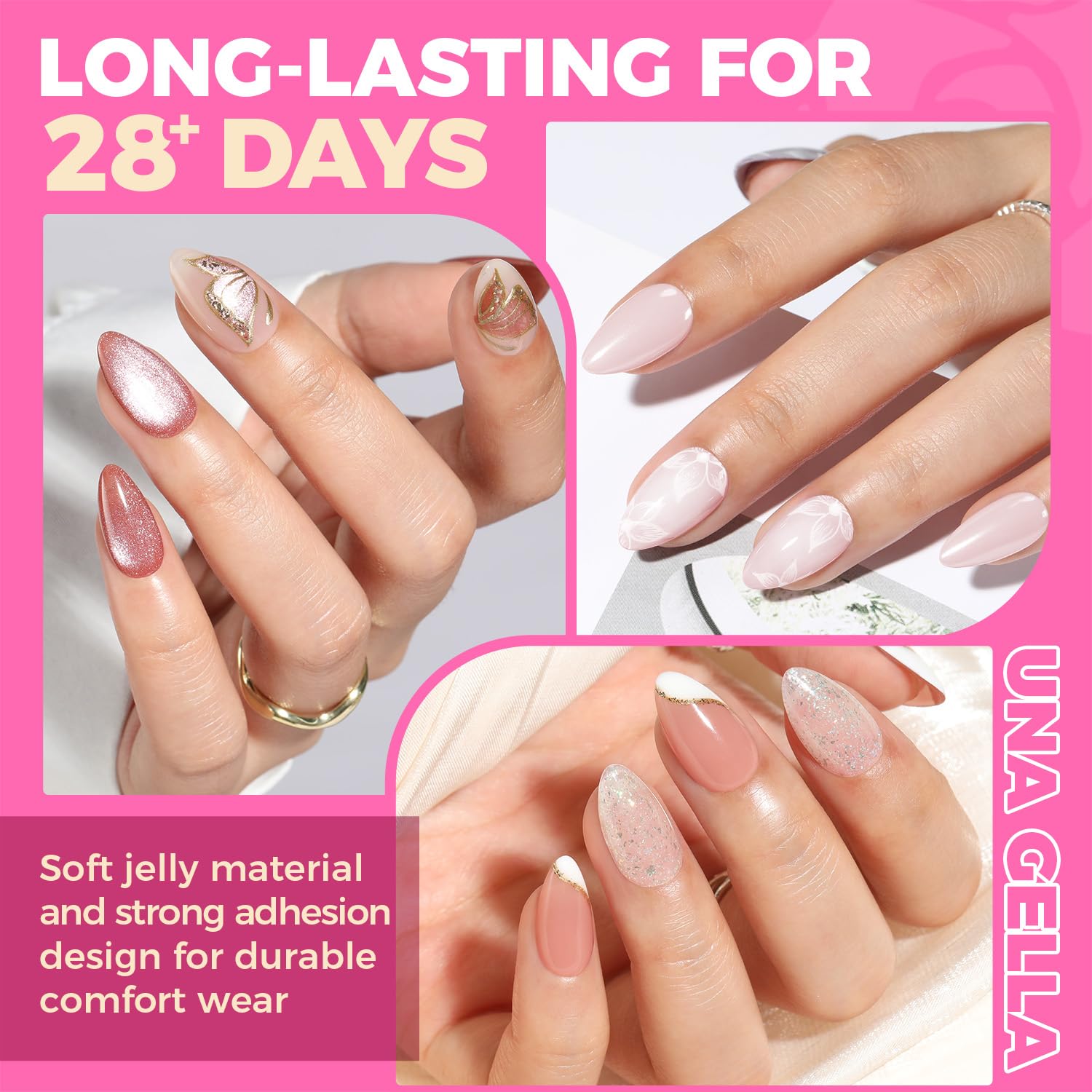 UNA GELLA full-cover gelly tips for natural look and durability