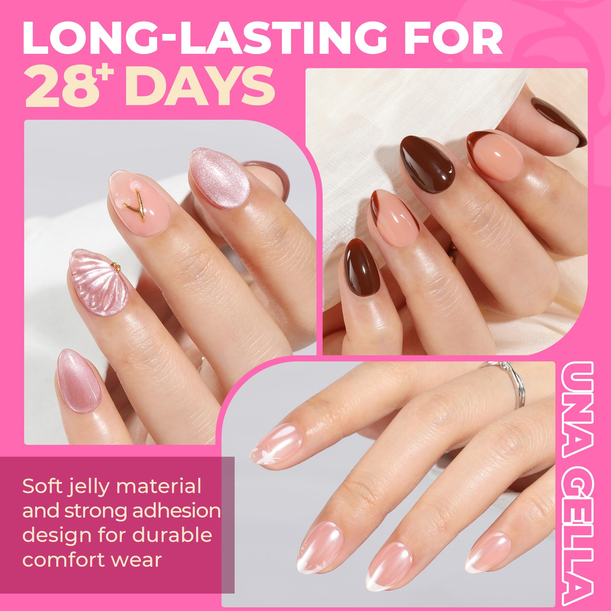 UNA GELLA inner-deep-matte texture close-up for precise natural fit.