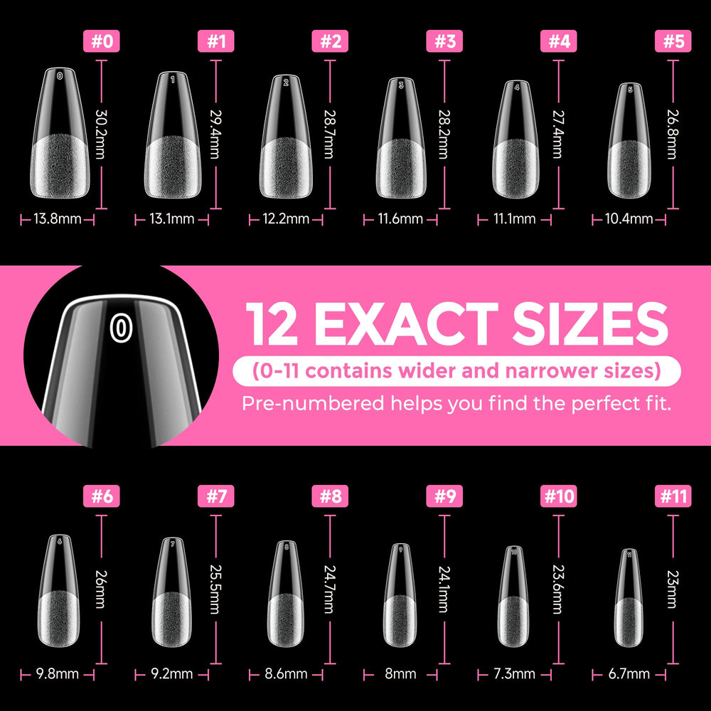 UNA GELLA Long Coffin Tips wedding-ready DIY manicure with long coffin tips for elegant nails
