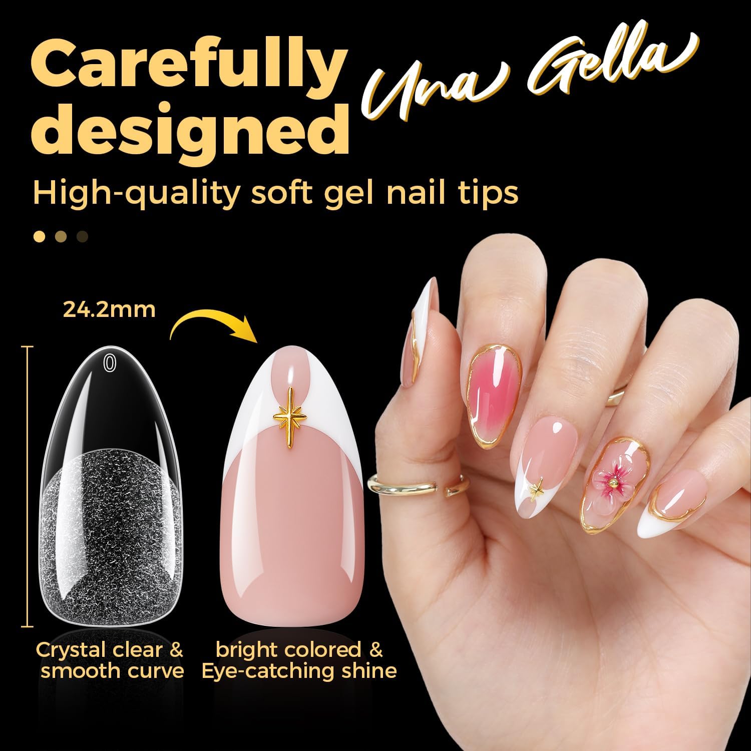 UNA GELLA long-lasting tips promise 4+ weeks with proper wear under real-world use.