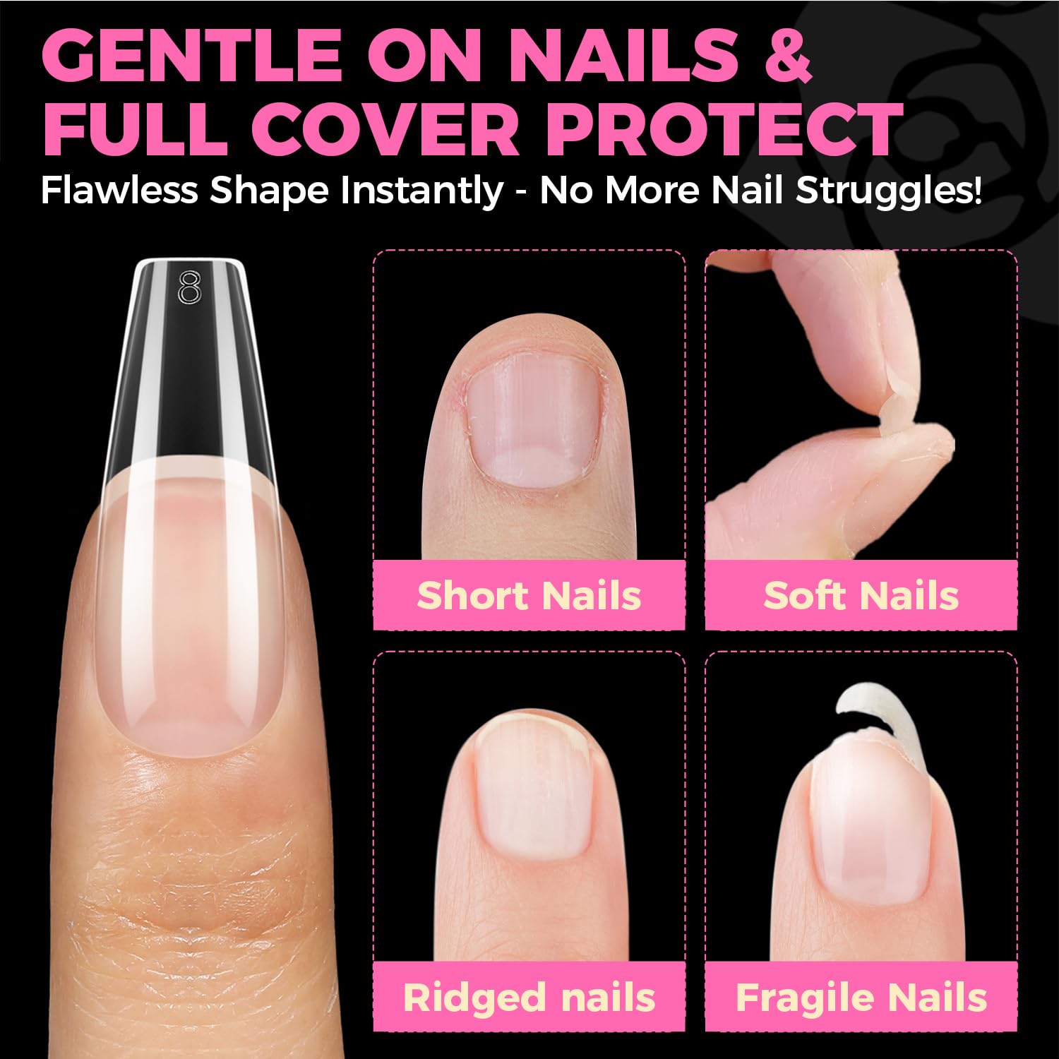 UNA GELLA long coffin tips can last over three weeks.