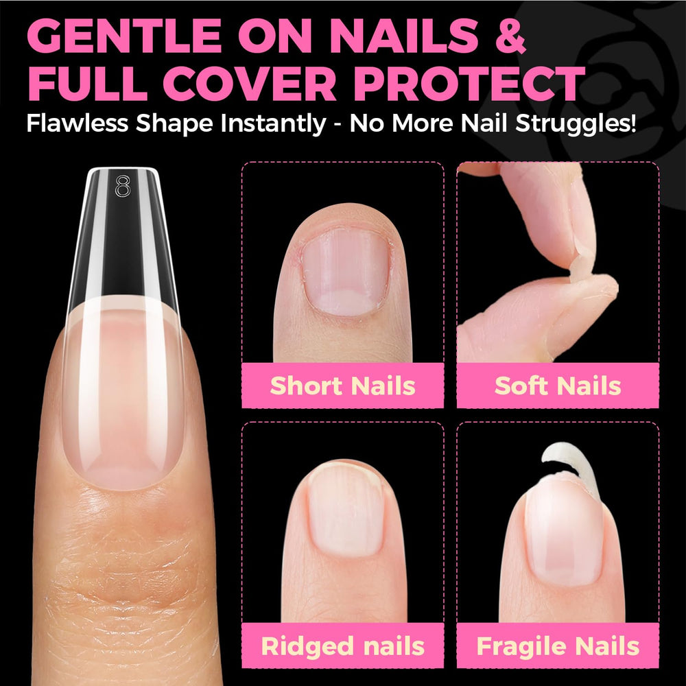 UNA GELLA long coffin tips can last over three weeks.