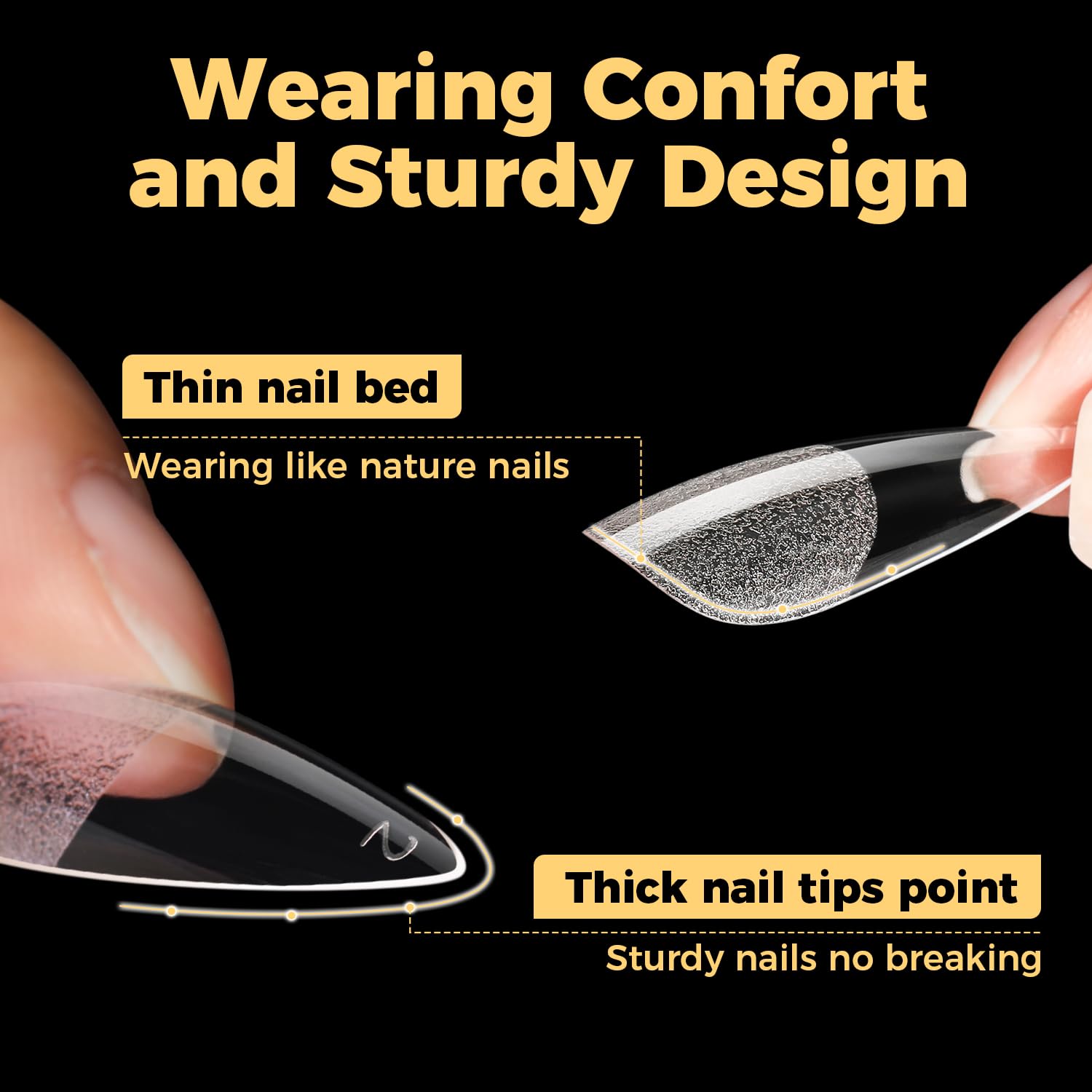 UNA GELLA application-tips image illustrating easy shaping and smooth edge for DIY manicures.