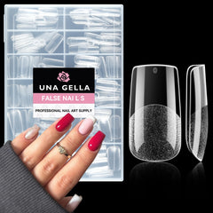 UNA GELLA medium square nail tips 216pcs pack ideal for easy home manicures.