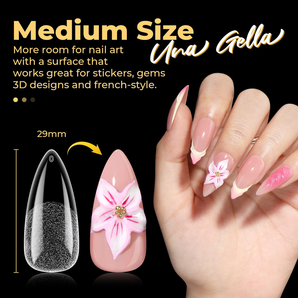 UNA GELLA nail art DIY Christmas design ready tips shown