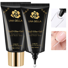 UNA GELLA nail glue bottle with precision nozzle for precise, seamless tips bonds.