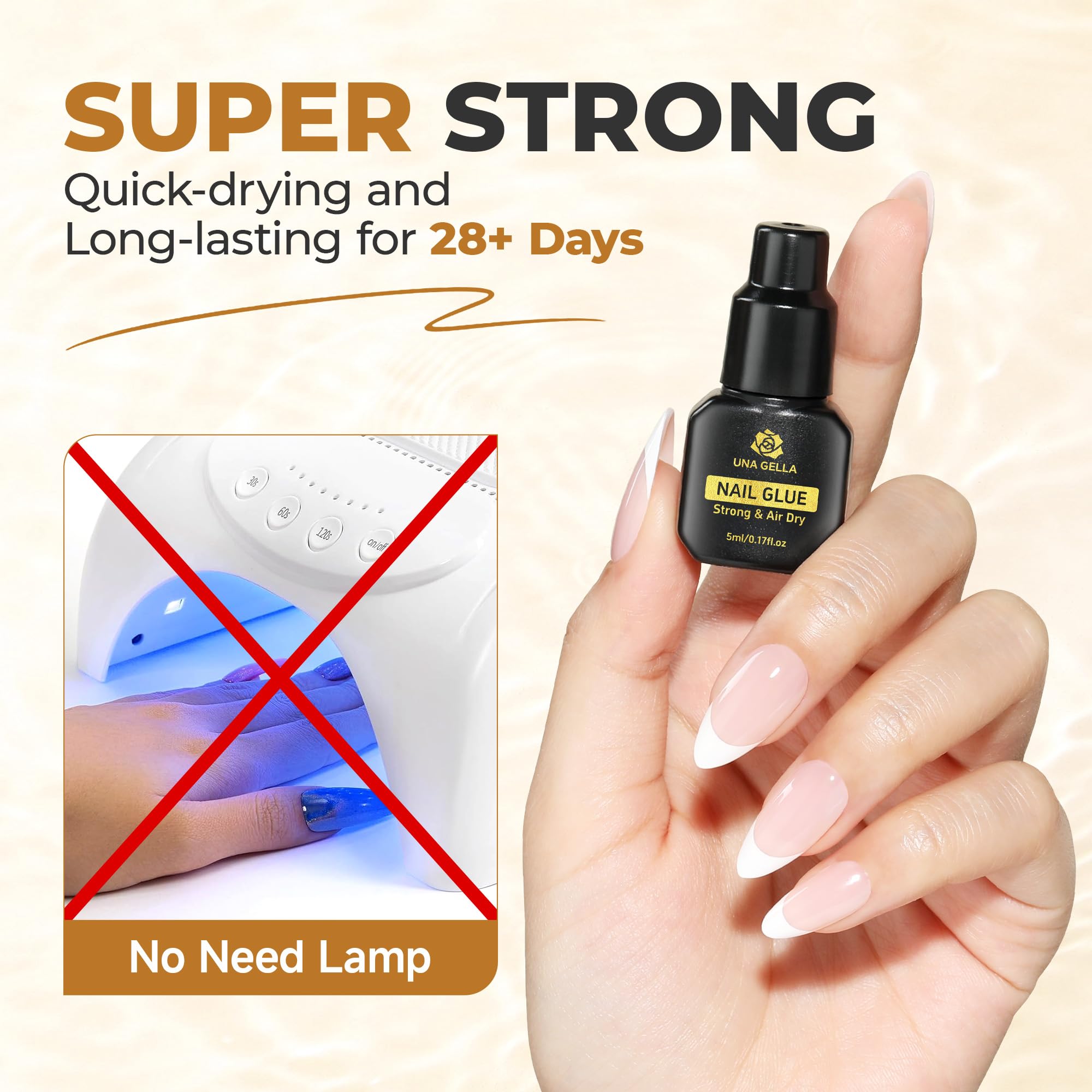 UNA GELLA nail glue opener enabling precise, mess-free application.
