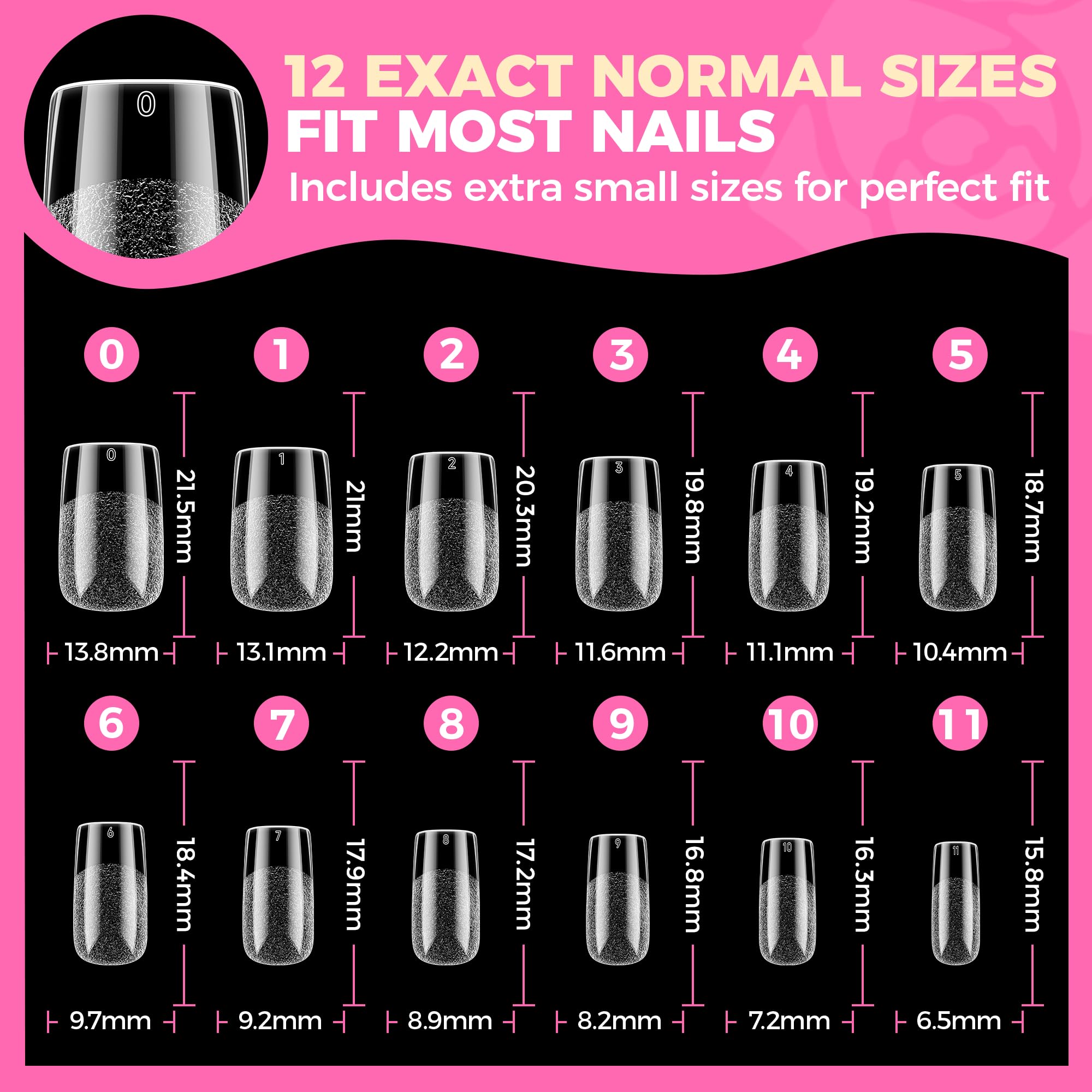 UNA GELLA Nail Tips Square no-trace design for flawless coverage.