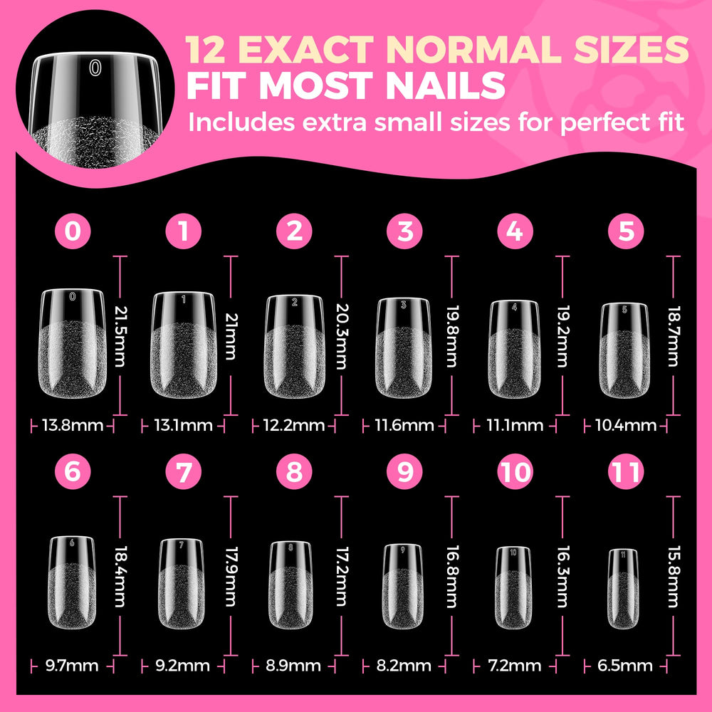UNA GELLA Nail Tips Square no-trace design for flawless coverage.