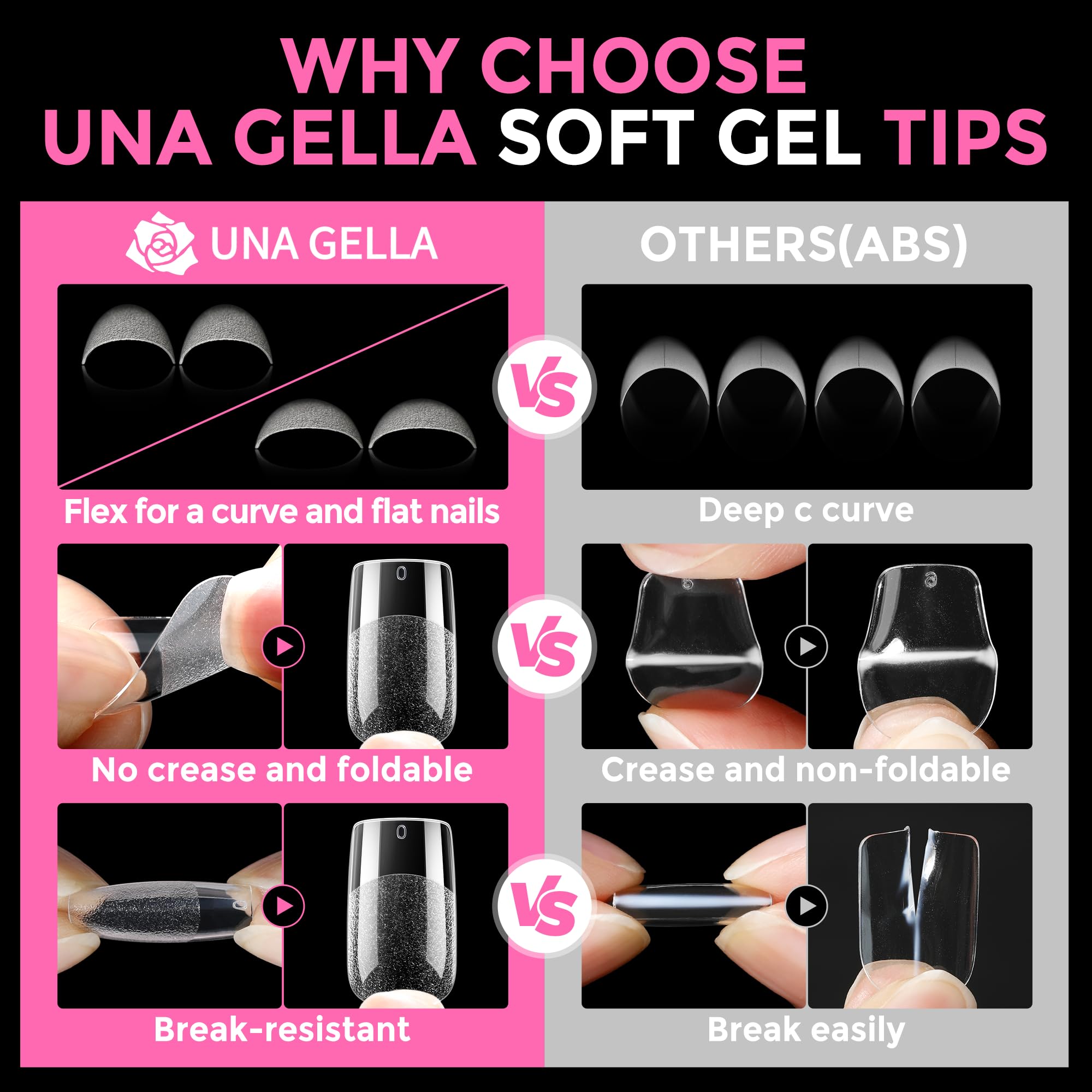 UNA GELLA no-smell nail tips ideal for sensitive users