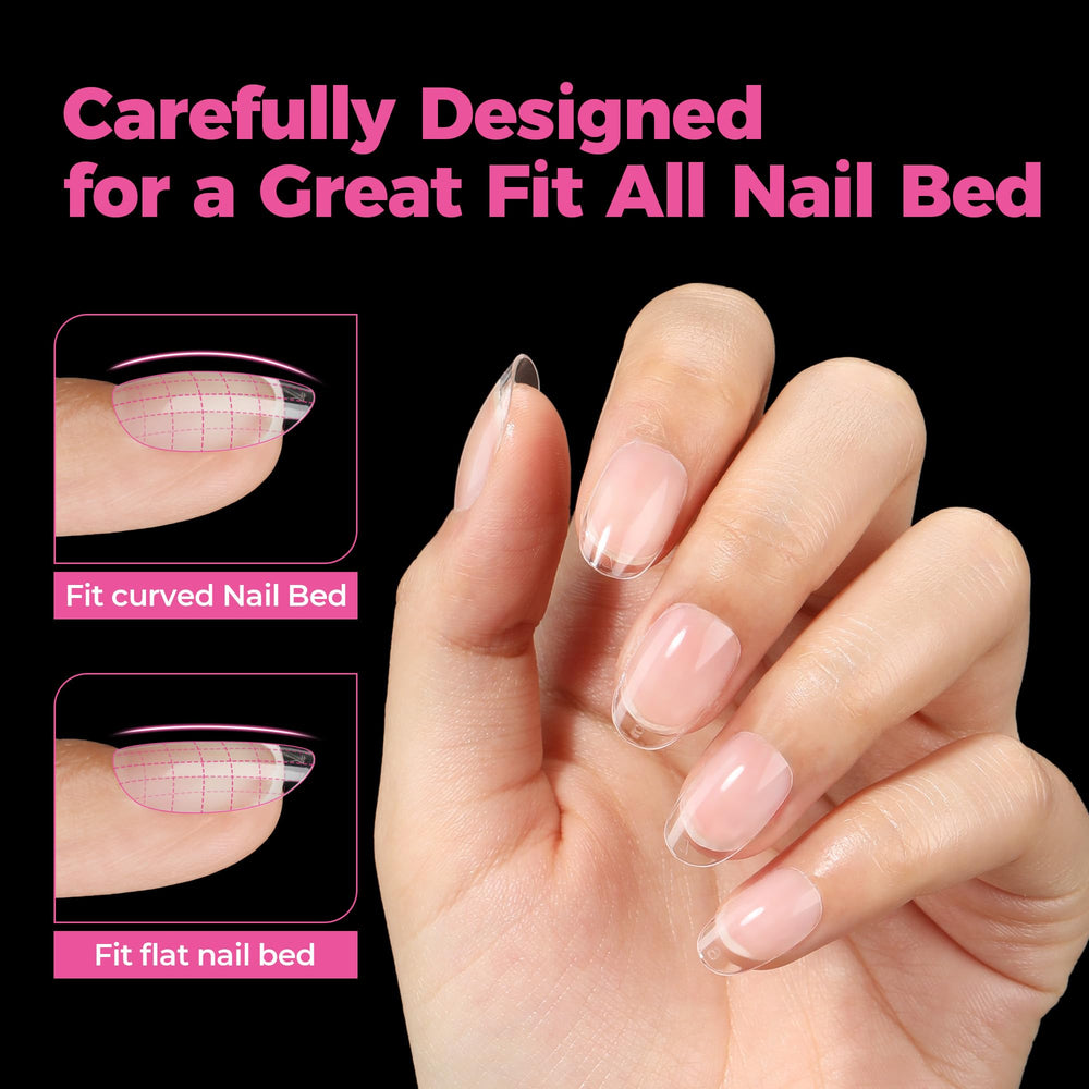 UNA GELLA smooth-edged oval tips with gentle curve for easy application