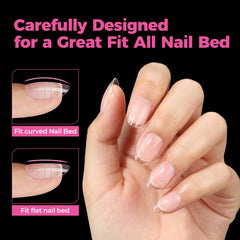 UNA GELLA smooth-edged oval tips with gentle curve for easy application