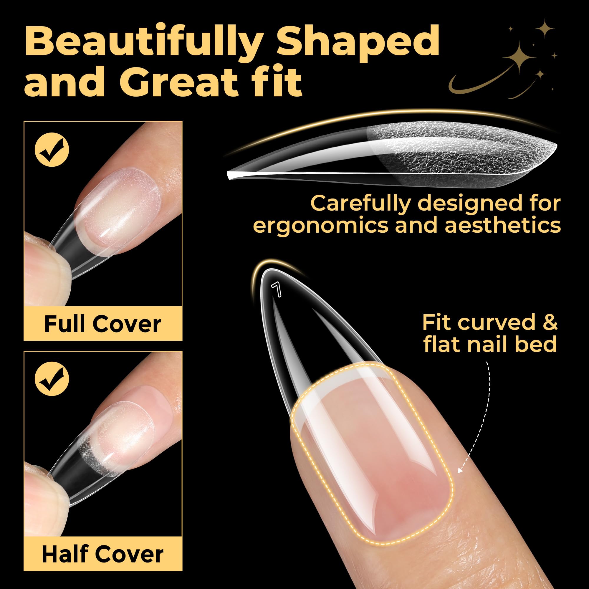 UNA GELLA pre-etched inner deep texture for stronger adhesion and faster prep