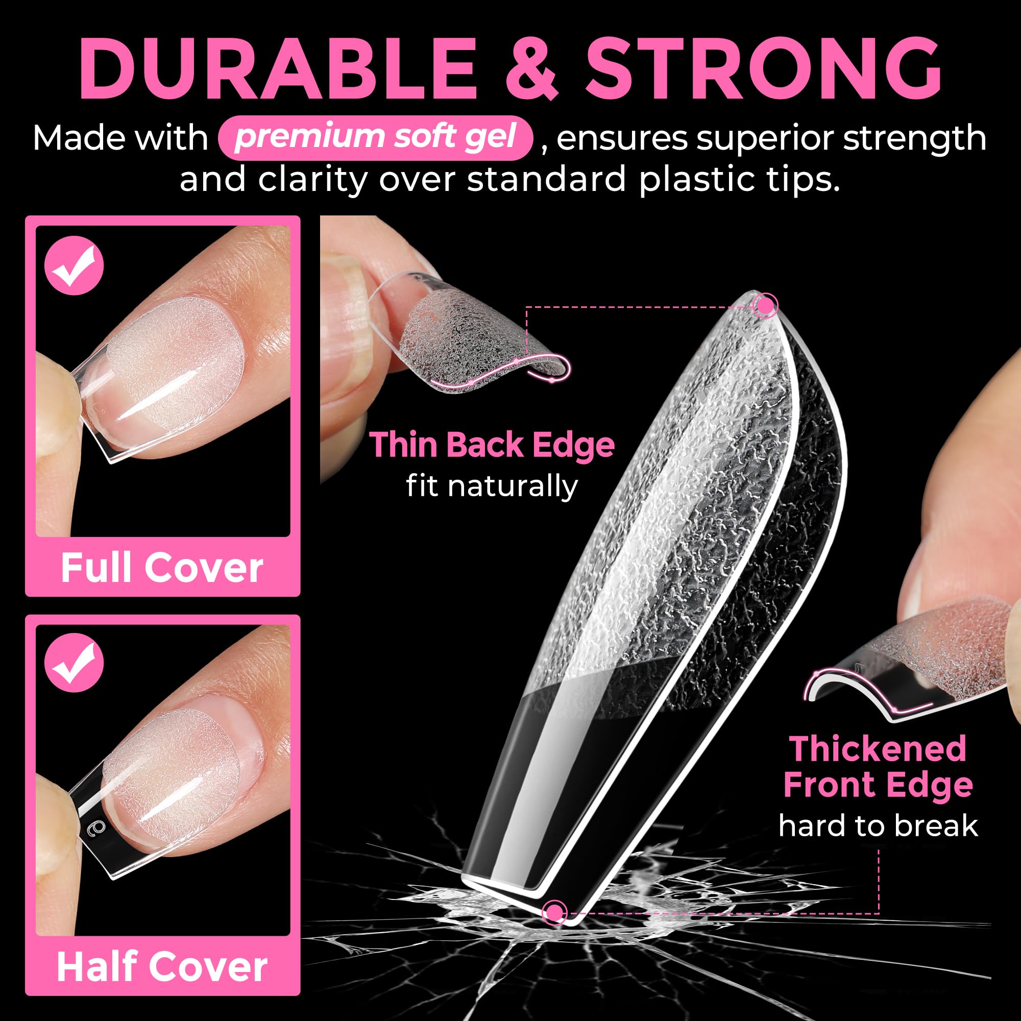 UNA GELLA pre-shape tips no-file-needed – quick at-home nail extension