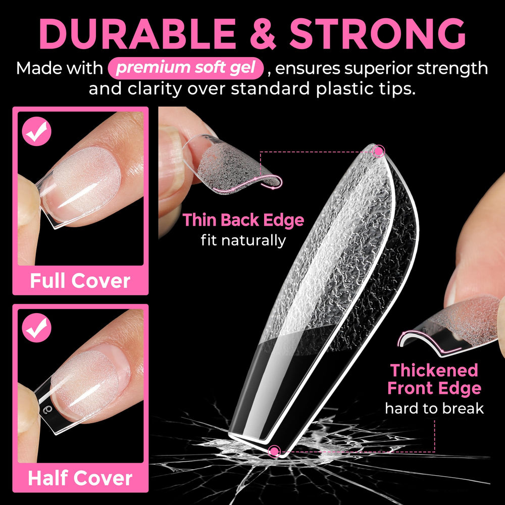 UNA GELLA pre-shape tips no-file-needed – quick at-home nail extension