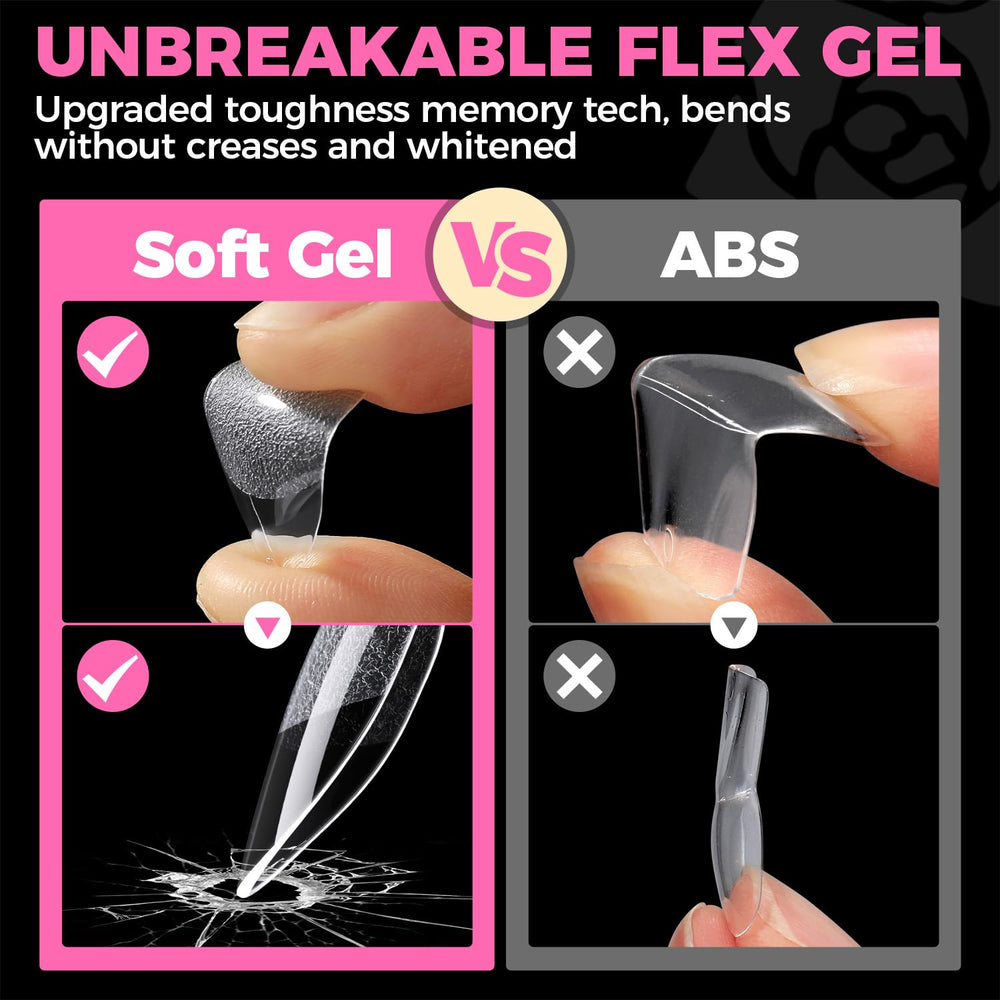 UNA GELLA pre-shaped tips with 12 sizes for convenient selection