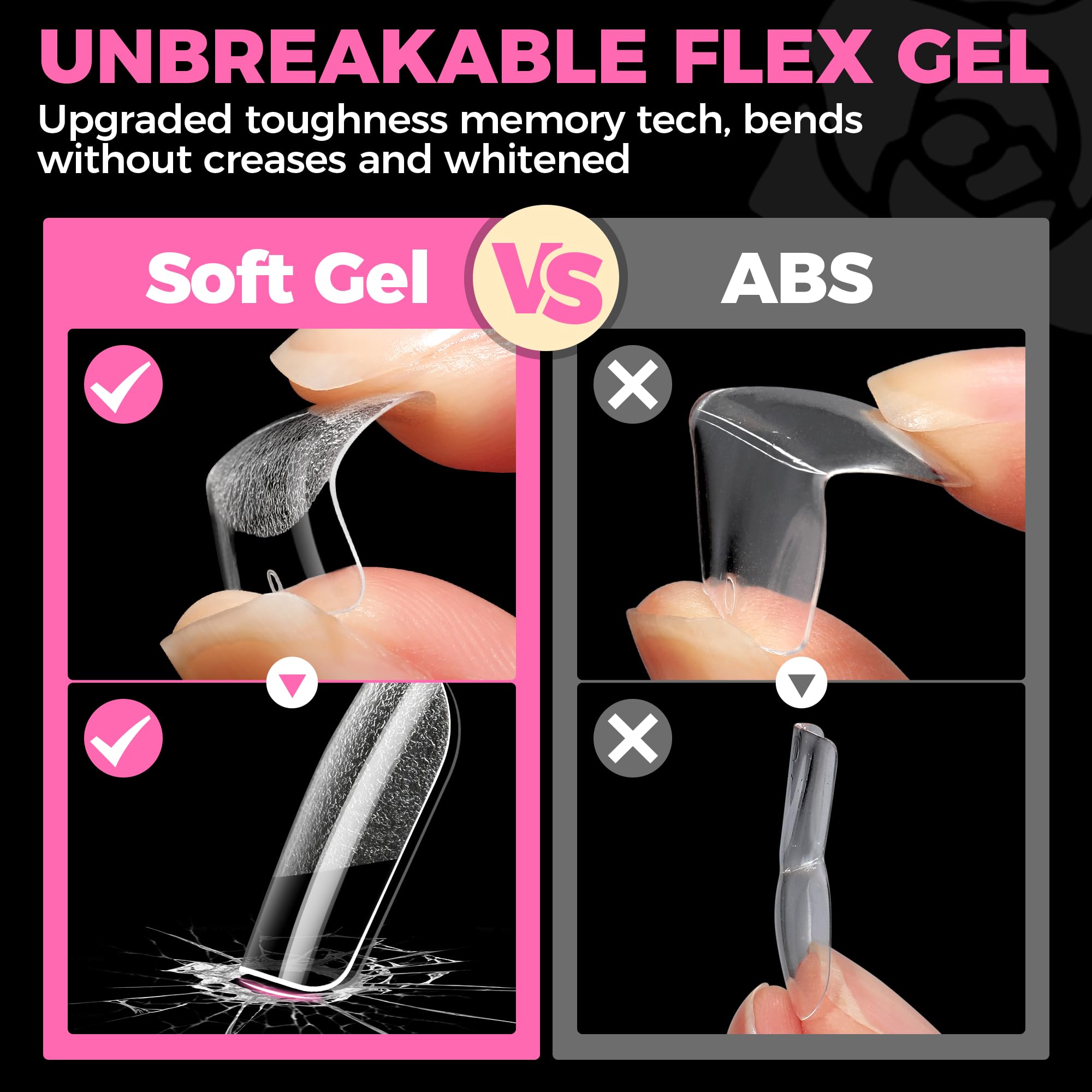 UNA GELLA press-on application image demonstrates simple adhesion.