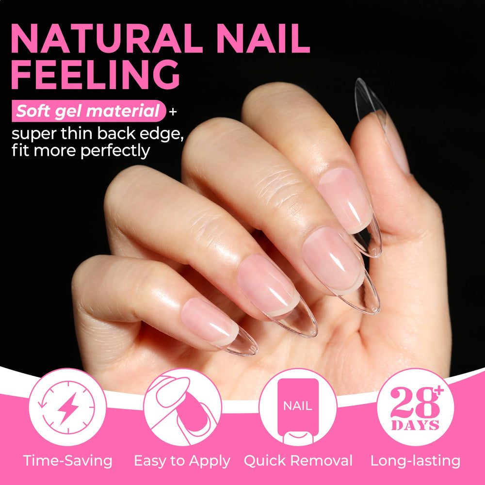 UNA GELLA press-on nails application demo shows quick DIY manicure