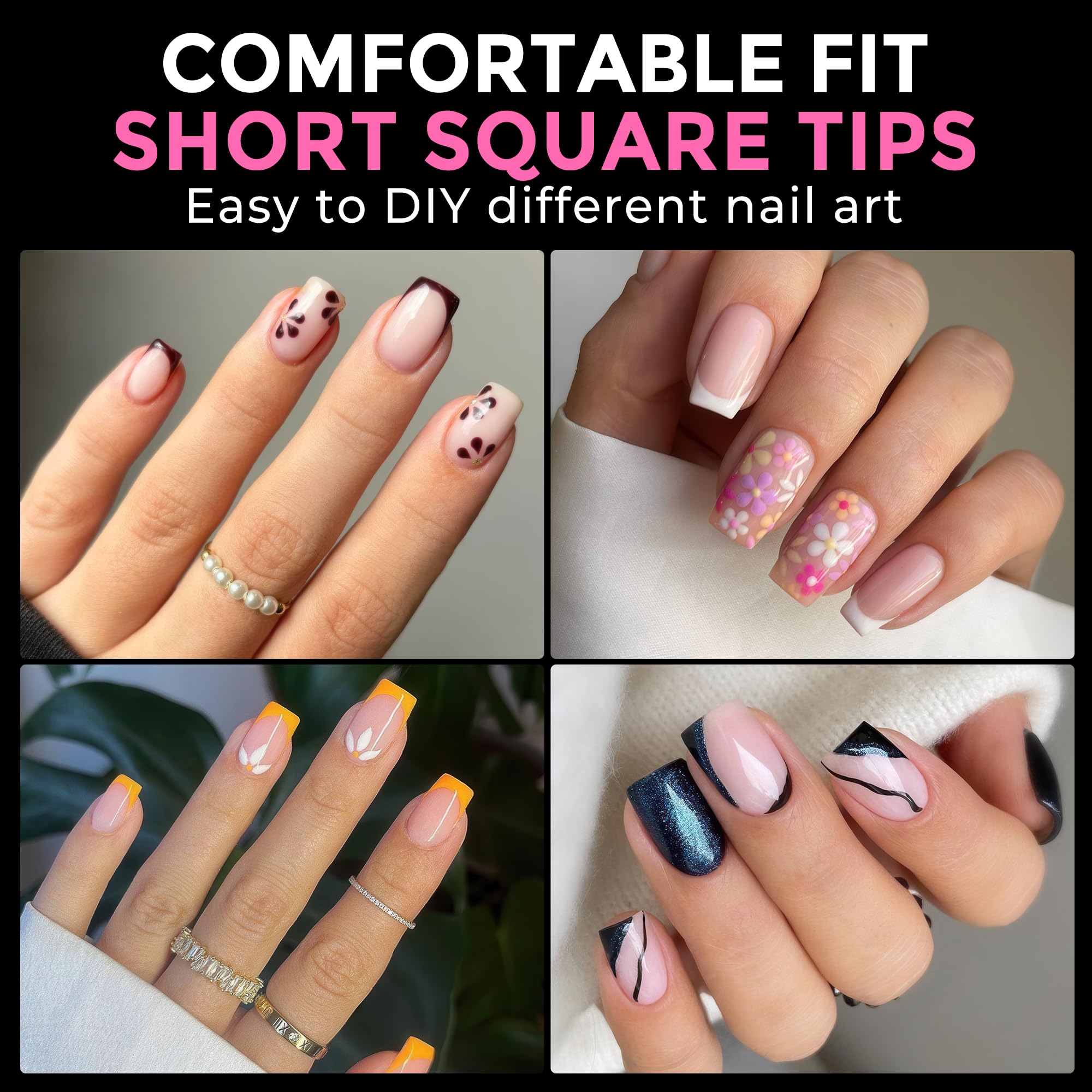 UNA GELLA press-on nails short square for quick salon-like nails at home