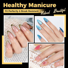 UNA GELLA press-on nails soft gel clear demonstrates easy painting on transparent tips.