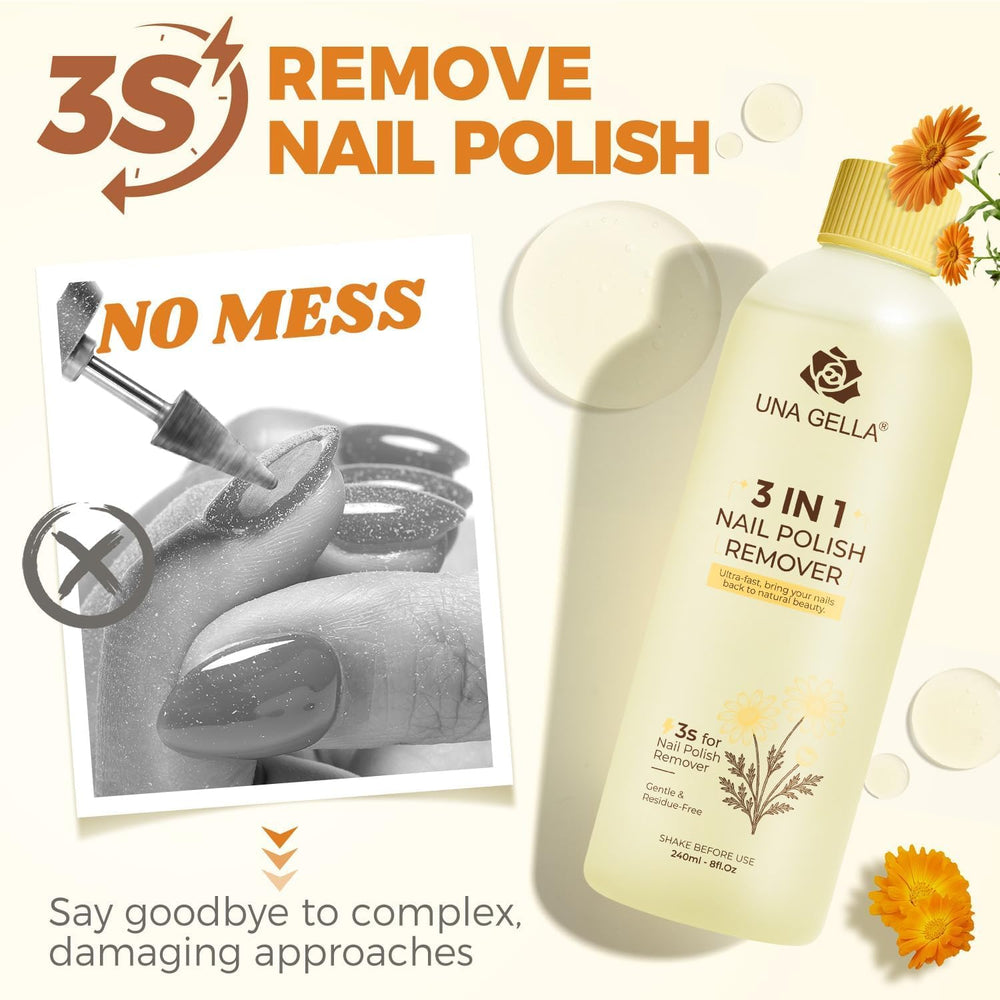 UNA GELLA remover-soaked cotton pad ready for fast, streak-free removal.
