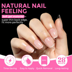 UNA GELLA Short Almond Tips 12 sizes with top numbers for quick fitting.