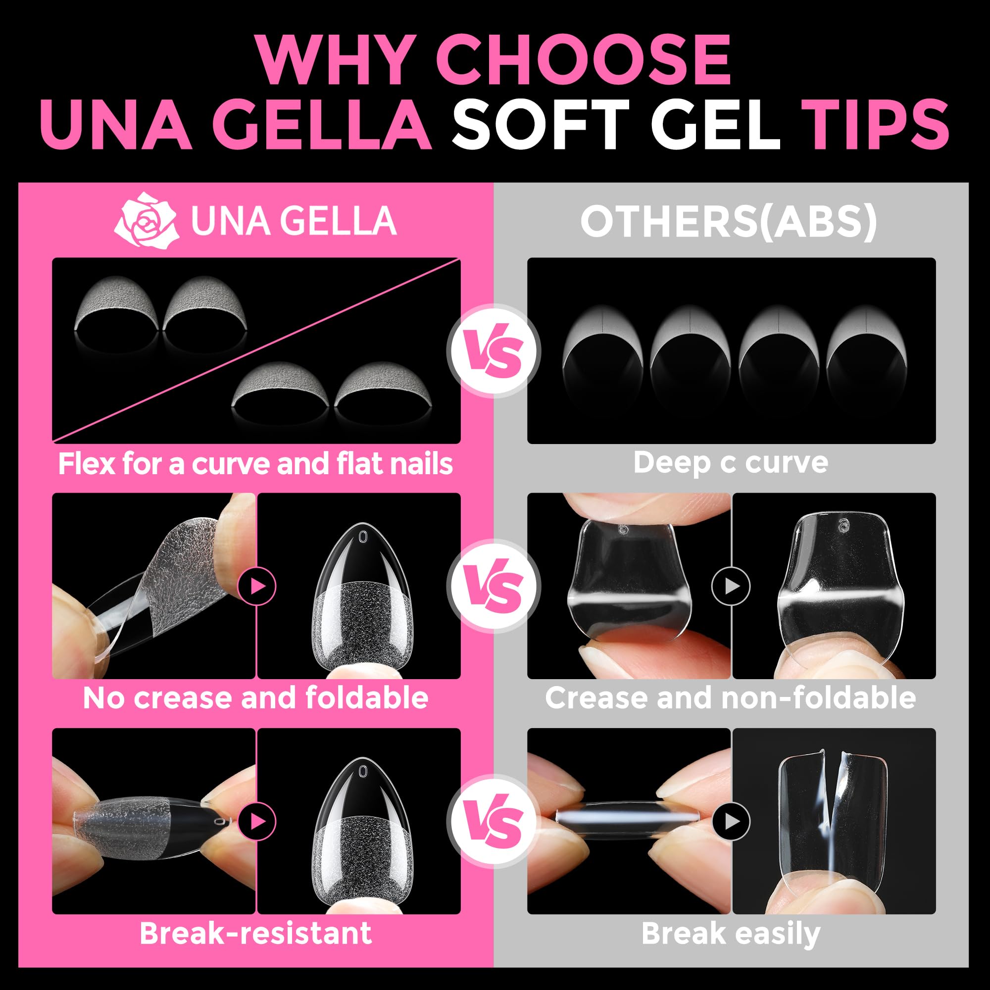 UNA GELLA Short Almond Tips lasting up to 21 days with proper use.